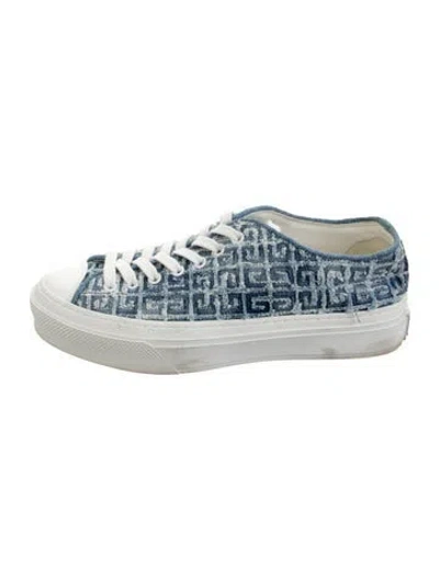 Pre-owned Givenchy Denim Graphic Print Sneakers In Blue