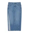 Givenchy Denim High-split Midi Skirt In Blue