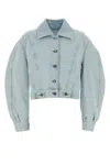 Givenchy Cropped Cocoon Jacket Front Back Yoke Pockets In Blue