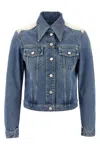 Givenchy Denim Jacket With Chest Pockets And Contrast Shoulder Panel In Blue
