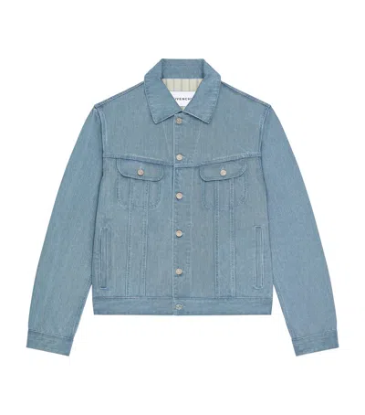 Givenchy Jacket In Light Blue Denim In Metallic