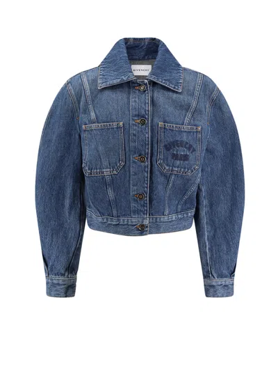 GIVENCHY DENIM JACKET WITH LOGO EMBROIDERY