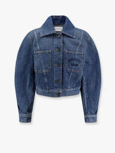 GIVENCHY DENIM JACKET WITH LOGO EMBROIDERY
