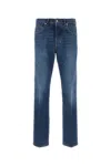 Givenchy Blue Five-pocket Jeans With Logo Patch On The Back In Denim Man In Blue