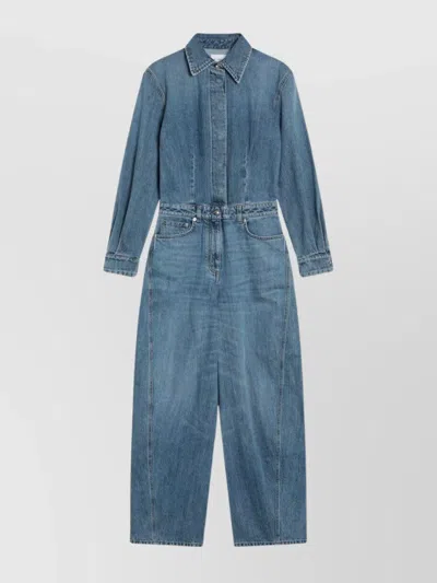 GIVENCHY DENIM JUMPSUIT WITH BACK AND FRONT POCKETS