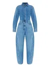 Givenchy Denim Jumpsuit With Shirt Collar In Blue