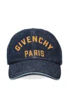 Givenchy Denim Logo-embroidered Cap In Blue
