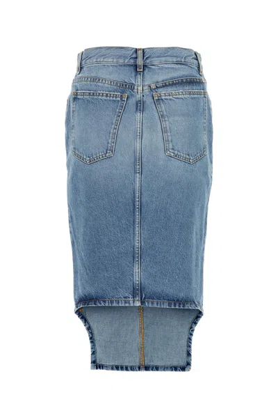 Givenchy Denim Midi Skirt In Blue