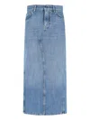Givenchy Denim High-split Midi Skirt In Blue