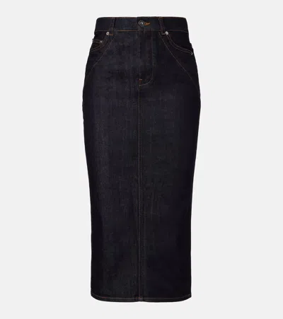Givenchy Denim Midi Skirt In Blue