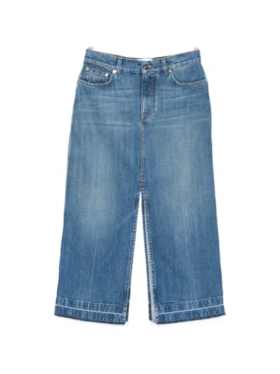 Givenchy Denim Midi Skirt In Blue
