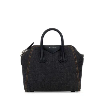 Givenchy Denim Mini Antigona Handbag In Multi