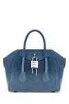 Givenchy Mini Antigona Lock Denim Top Handle Bag