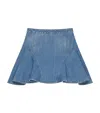 Givenchy Ruffled Mini Skirt In Washed Denim In Blue