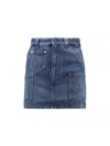 Givenchy Denim Skirt Featuring Belt Loops Pockets Stitching In Blue