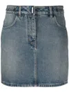 Givenchy Mini Skirt In Denim With Chain Details