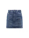 Givenchy Denim Skirt Featuring Belt Loops Pockets Stitching In Blue