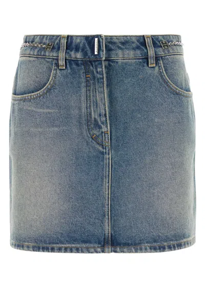 Givenchy Denim Mini Skirt In Blue