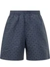 Givenchy Monogram 72 Jacquard Denim Bermuda Shorts In Blue
