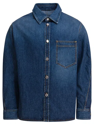 Givenchy Pocketed Collar Sleeved Jackets In Blue