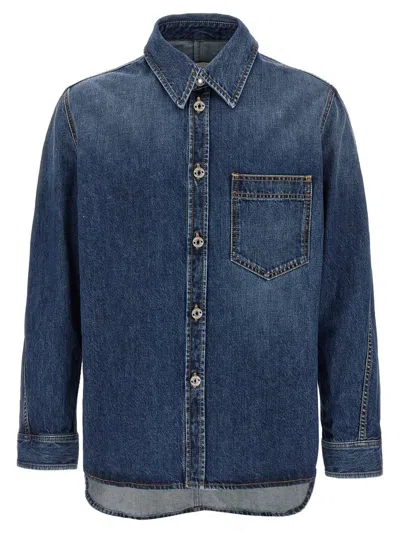 Givenchy Structured Cotton Denim Overshirt In Blue