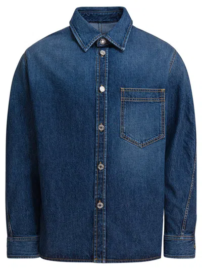 Givenchy Men Denim Overshirt In Blue