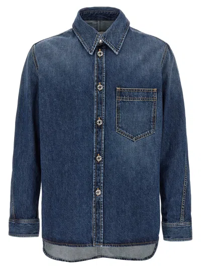 Givenchy Denim Overshirt Shirt And Blouse Blue
