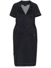 Givenchy Women Denim Pockets Midi Dress In Blue