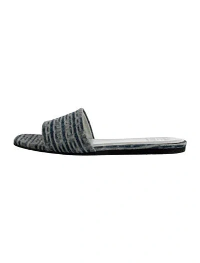 Pre-owned Givenchy Denim Printed Slides In Blue