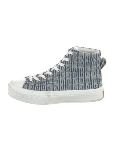Pre-owned Givenchy Denim Printed Sneakers In Blue