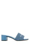Givenchy Logo Denim Mules In Navy
