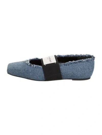 Pre-owned Givenchy Denim Raw-edge Trim Ballet Flats W/ Tags In Blue