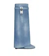 Givenchy Shark Lock 90 Denim Knee-high Boots