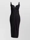Givenchy Womens Dark Blue Contrast-stitch Panelled Denim Midi Dress In Black