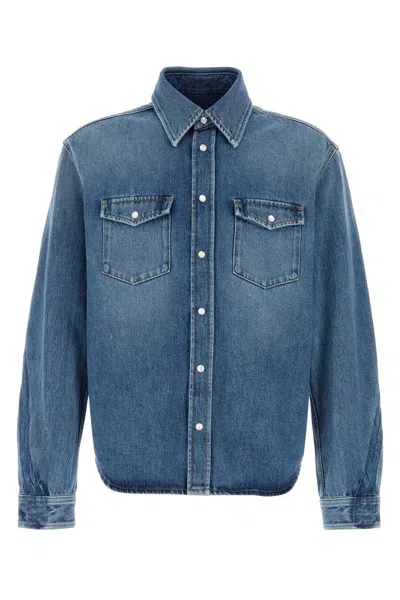 Givenchy Couture Seam Shirt In Shadow Washed Denim Clothing In Blue