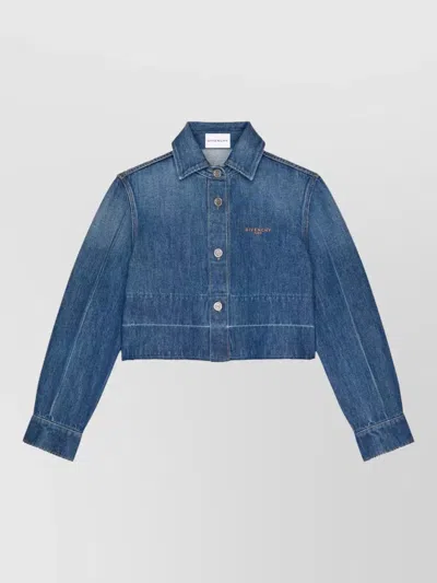 GIVENCHY DENIM SHIRT JACKET RAW CUT HEM