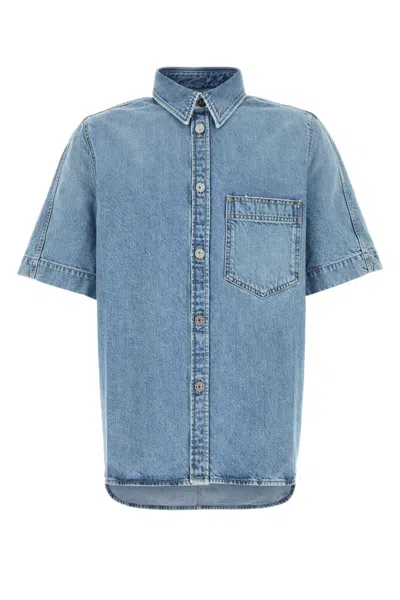 Givenchy Short Sleeves Denim Shirt In Blue