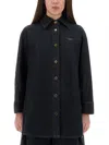 Givenchy Logo Embroidered Cocoon Denim Shirt In Black