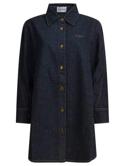 GIVENCHY GIVENCHY DENIM SHIRT WITH EMBROIDERY GIVENCHY