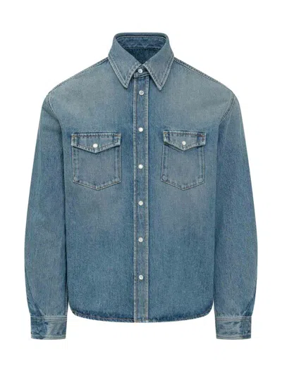 Givenchy Denim Shirt With Pockets In Blue