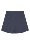 Givenchy Wool Shorts With Front Pleats And Pockets In Blue