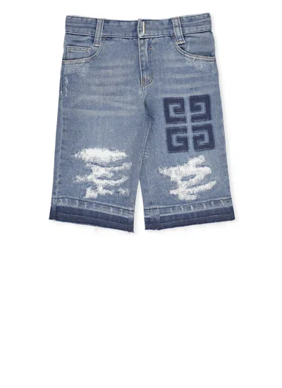 Givenchy Kids' Denim Shorts In Blue