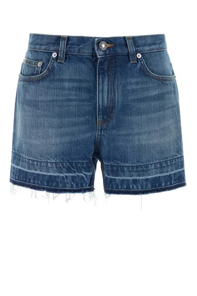 Givenchy Denim Shorts Raw Edge In Blue