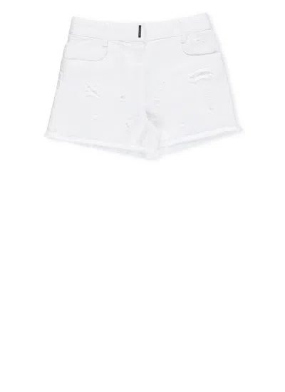 Givenchy Kids' Denim Shorts In White