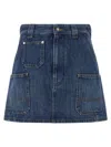 Givenchy Denim Skirt Featuring Belt Loops Pockets Stitching In Blue