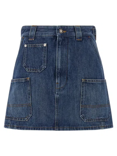 Givenchy Denim Skirt In Animal Print