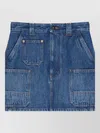 Givenchy Denim Skirt Featuring Belt Loops Pockets Stitching In Blue