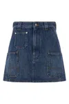 Givenchy Denim Skirt Featuring Belt Loops Pockets Stitching In Multi