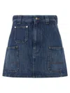 Givenchy Denim Skirt Featuring Belt Loops Pockets Stitching In Blue