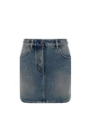 GIVENCHY DENIM SKIRT WITH 4G CHAIN